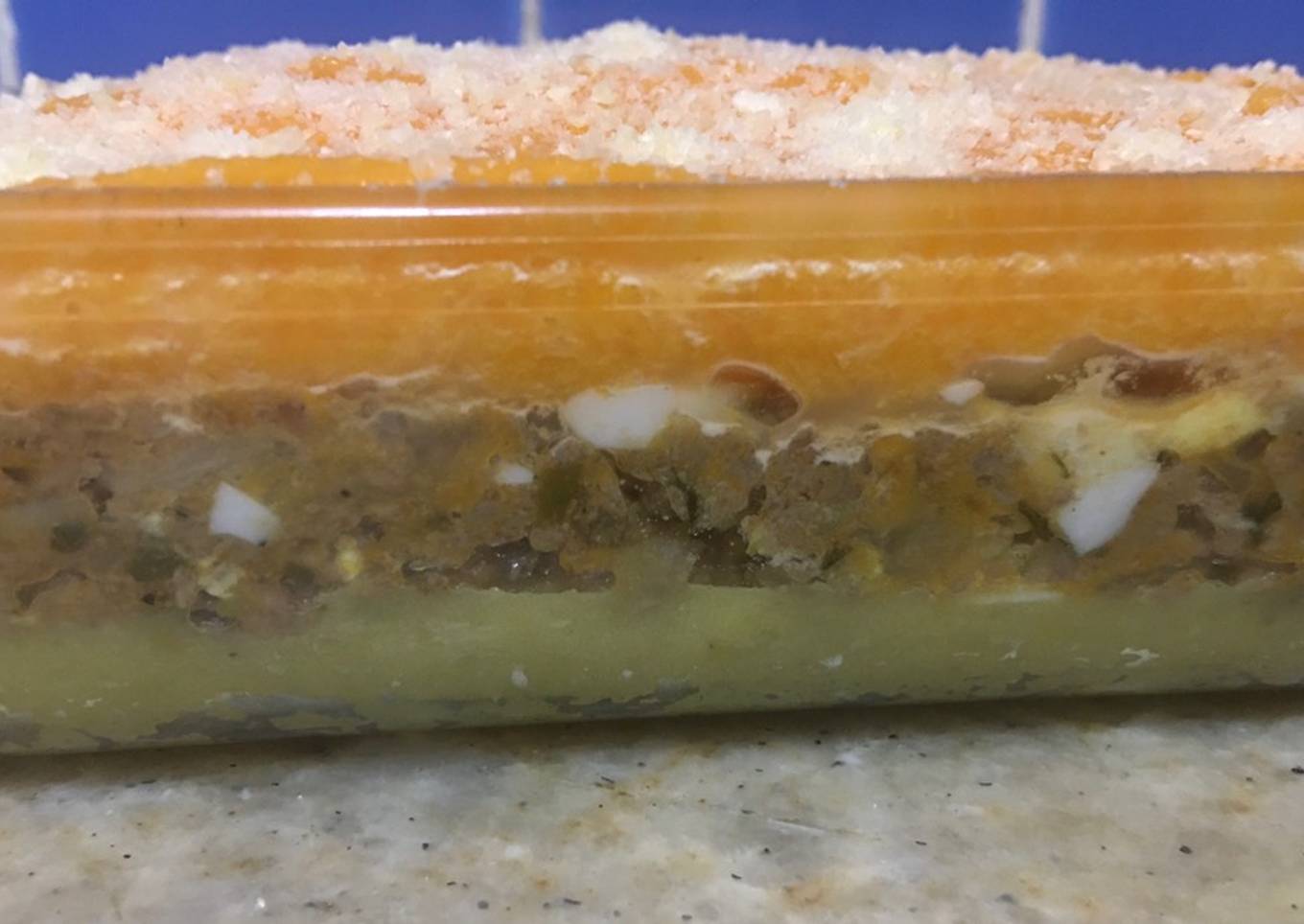 Pastel bicolor de batata y zapallo