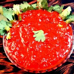A picture of Schezwan chutney.