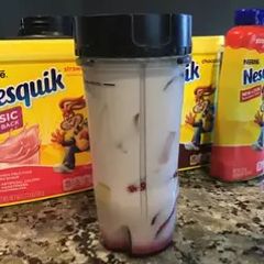 A picture of Nesquik milkshake.
