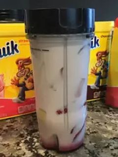 A picture of Nesquik milkshake.