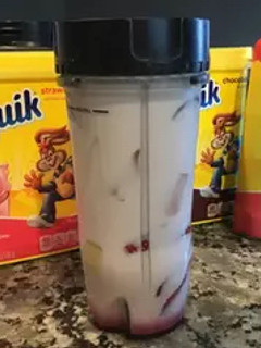 A picture of Nesquik milkshake.