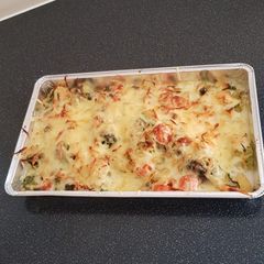 A picture of Warm spicy winter vegetable bake.