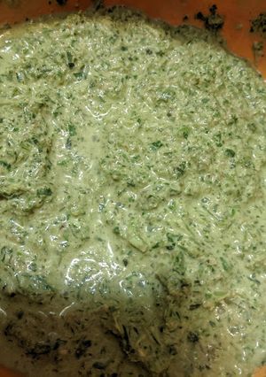 A picture of Tali: Creamy dreamy Green Goddess dressing.