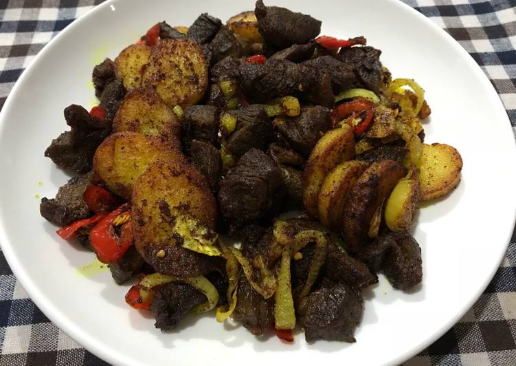 Daging goreng kunyit ala kampung