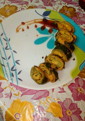 A picture of Arbi k patte k pakore.