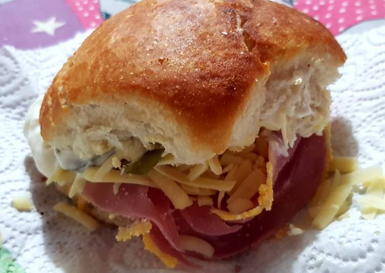 Simple Way to Make Quick My Super Ham &amp; Cheese Sandwich 😘