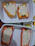 Pimentão Recheado com Ovos Mexidos e Creme Bechamel