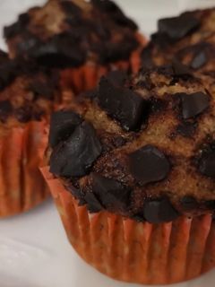 A picture of Chocolate chip banana muffins.