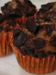 A picture of Chocolate chip banana muffins.
