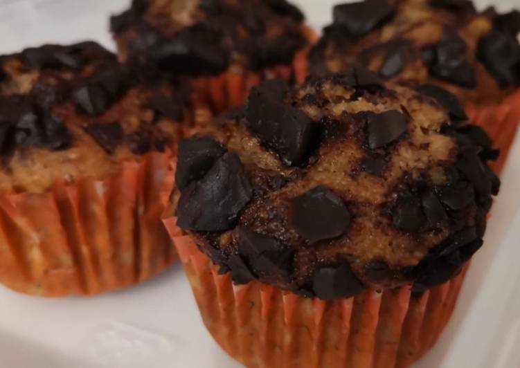 Easiest Way to Make Super Quick Homemade Chocolate chip banana muffins