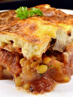 Padlizsános-lencsés muszaka recept fotója