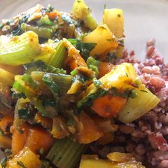 A picture of Nepalese-style Vegetable Curry - vegan.
