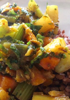 A picture of Nepalese-style Vegetable Curry - vegan.
