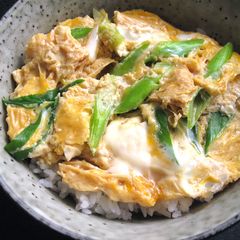 A picture of Yuba (Tofu Skin) & Egg Rice Bowl.