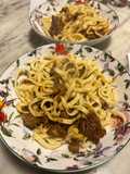 Tagliatelle alla chitarra con il ragù di costine di maiale