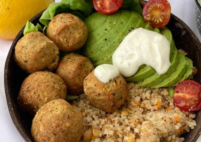 Recipe of Buddha Bowl avocat falafels