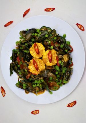 Foto resep Kerang Hijau Saos Padang Mix Jagung