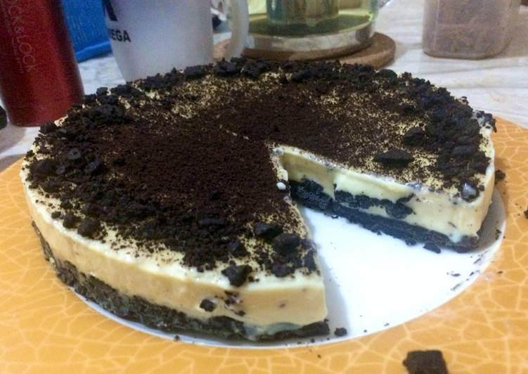 Resep Oreo Cheesecake (No bake, No cream cheese) Pakai Prochiz Keju Oles Anti Gagal