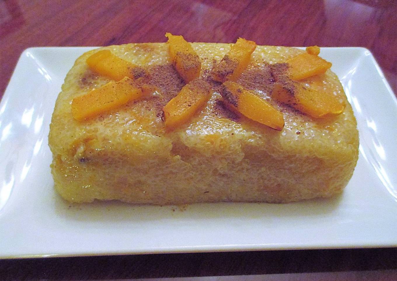 Postre de tapioca con calabaza y manzana