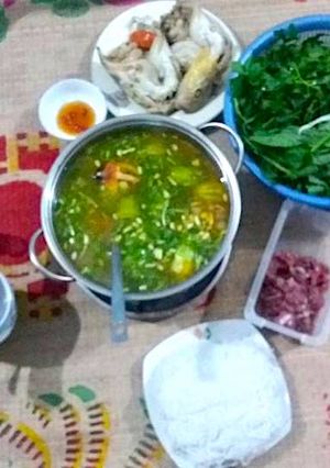 Hình của món Lẩu cá và cua đồng ngọt ngon.