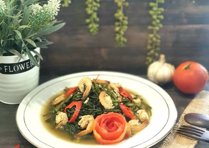 Resep 222. TUMIS KANGKUNG UDANG Anti Gagal