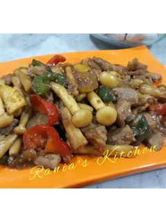 Foto resep Daging Jamur teriyaki