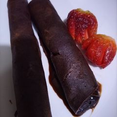 Chocolate pancake roll A picture of Chocolate pancake roll.