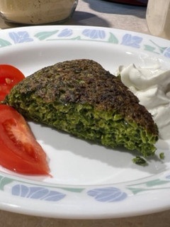 A picture of Kuku Sabzi (vegetable kuku).