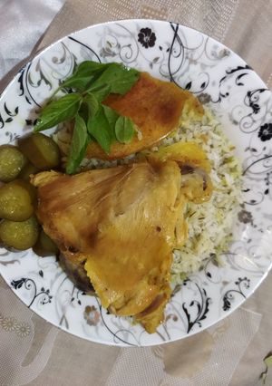 عکسی از دستور مرغ با شوید پلو