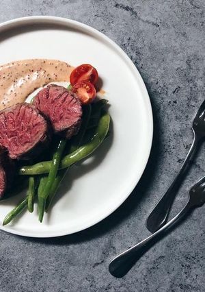 氣炸鍋料理～煎牛肉懶人法 的食譜成品照片
