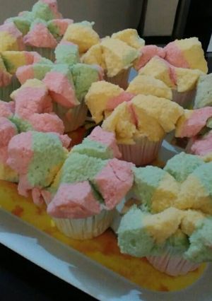 Foto resep Bolu kukus pelangi mekar