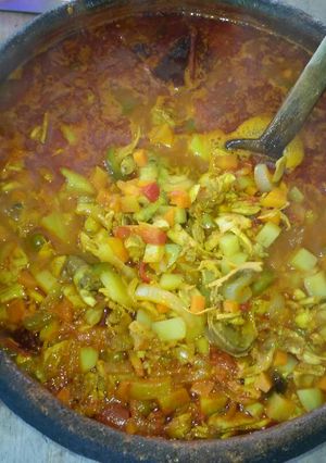 Una foto de Picadillo de pollo a la leña