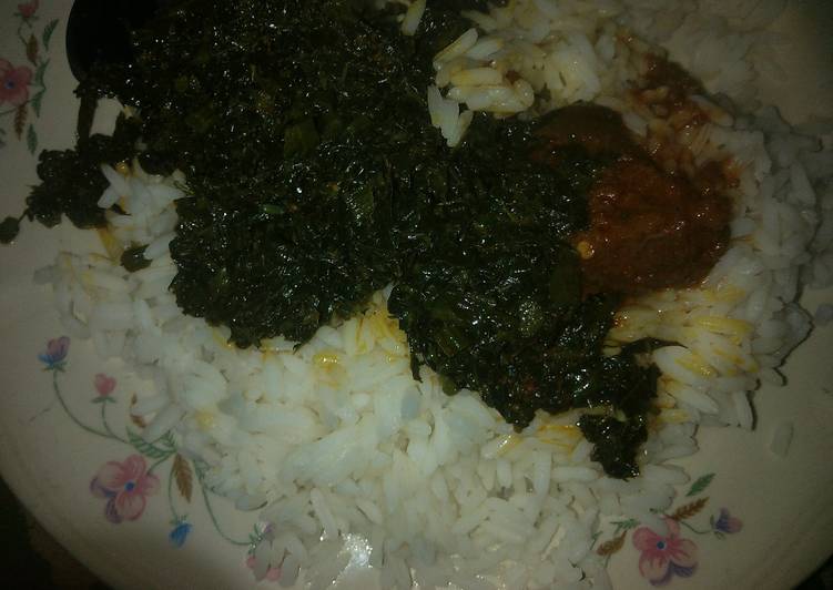 White rice and local soup