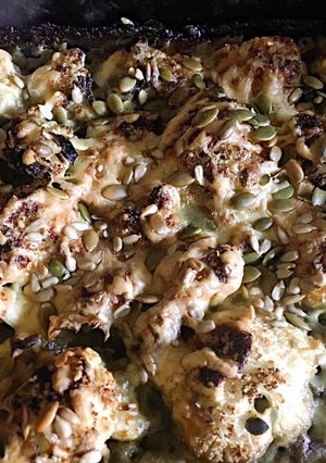 A picture of Healthy cauliflower & broccoli cheese.