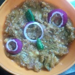 Baigan aloo bhaja A picture of Baigan aloo bhaja.
