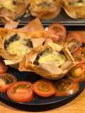 Mini quiche champignon e falafel