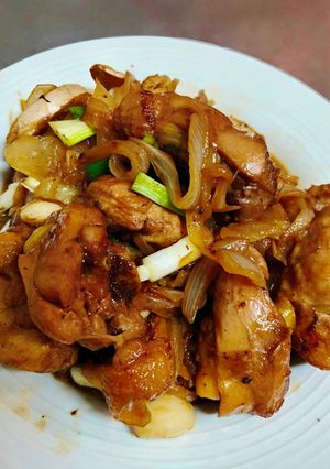 洋蔥燒雞 的食譜成品照片