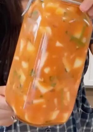 A picture of Homemade Radish Kimchi.