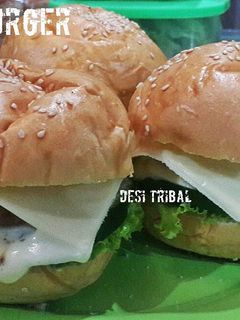 Foto resep Home Made Cheese Burger / Roti Burger Keju Rumahan