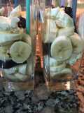 Trifles de banana y crema de chocolate sin azúcar agregada
