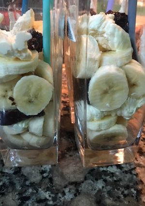 Una foto de Trifles de banana y crema de chocolate sin azúcar agregada