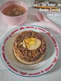 Nasi Tim Ayam Jamur Bumbu Bacang Bakso Kuah