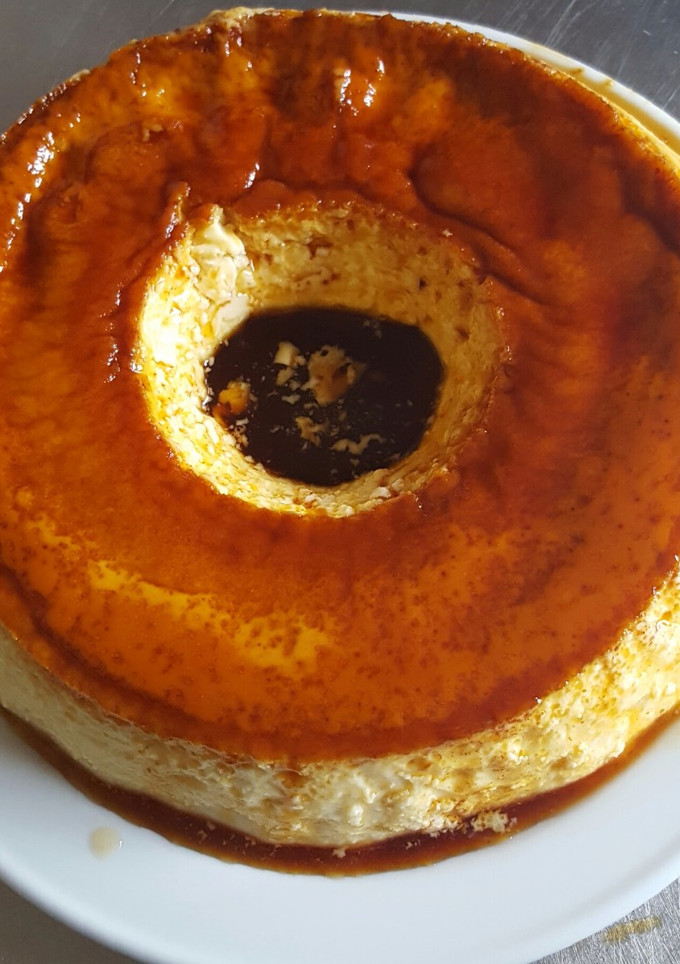 Una foto de Flan de huevo y queso mascarpone