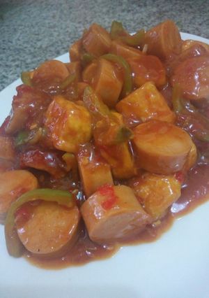 Foto resep Oseng Sosis Tahu Pedas Manis
