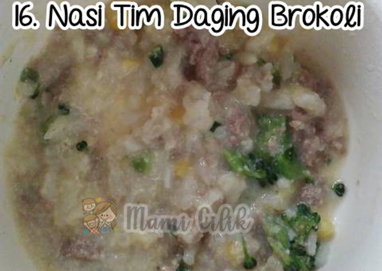 16. MPASI - Nasi Tim Daging Brokoli