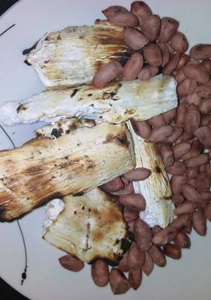 A picture of Soaked Cassava with Roasted groundnuts.