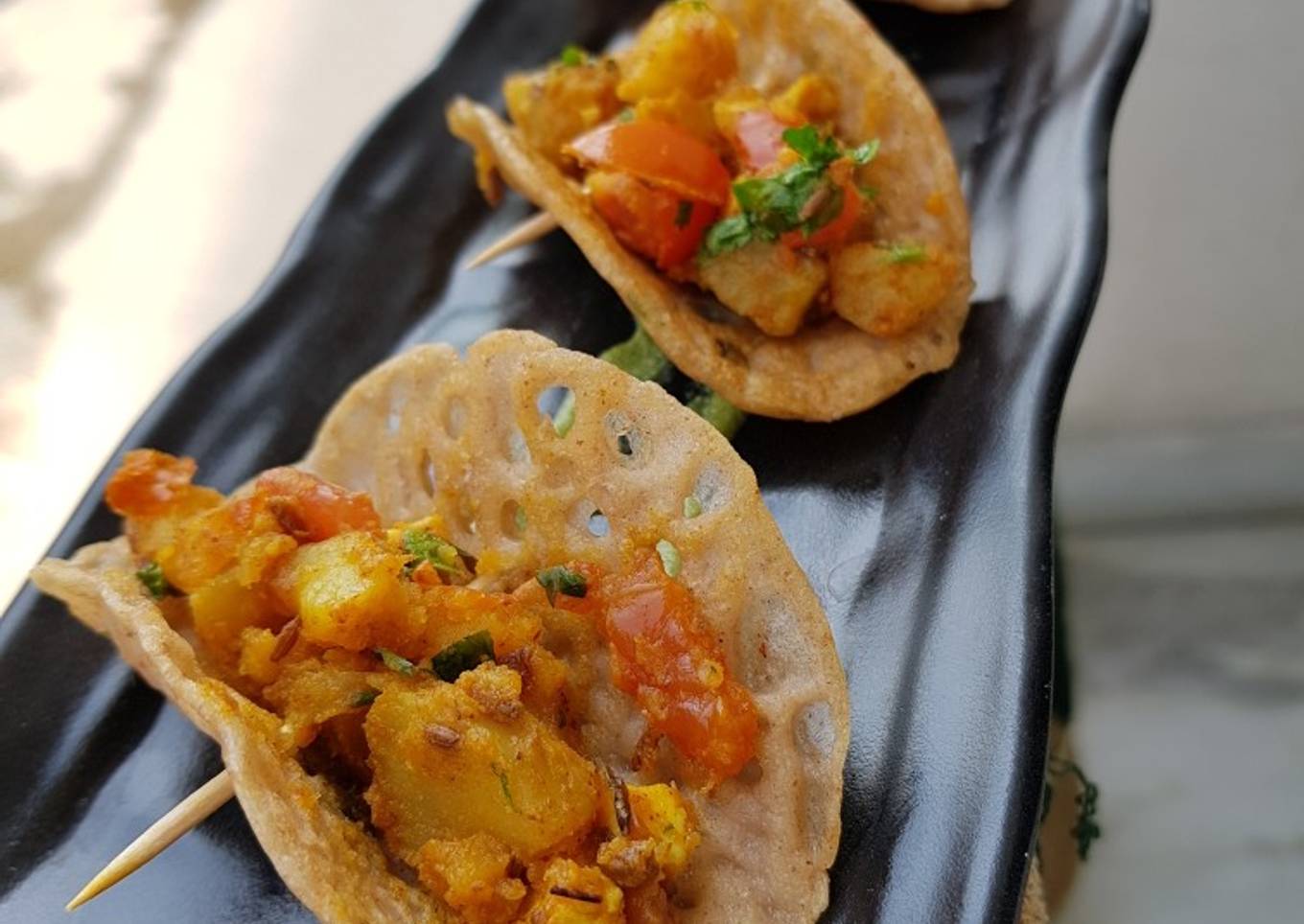 Desi mini tacos