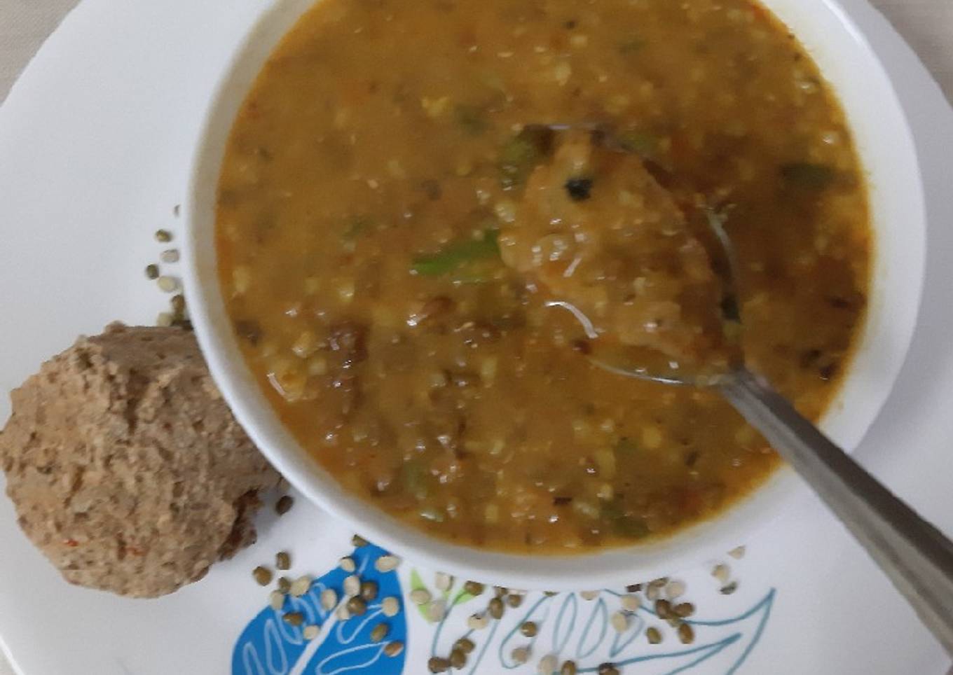 Moong dal with urad vadi