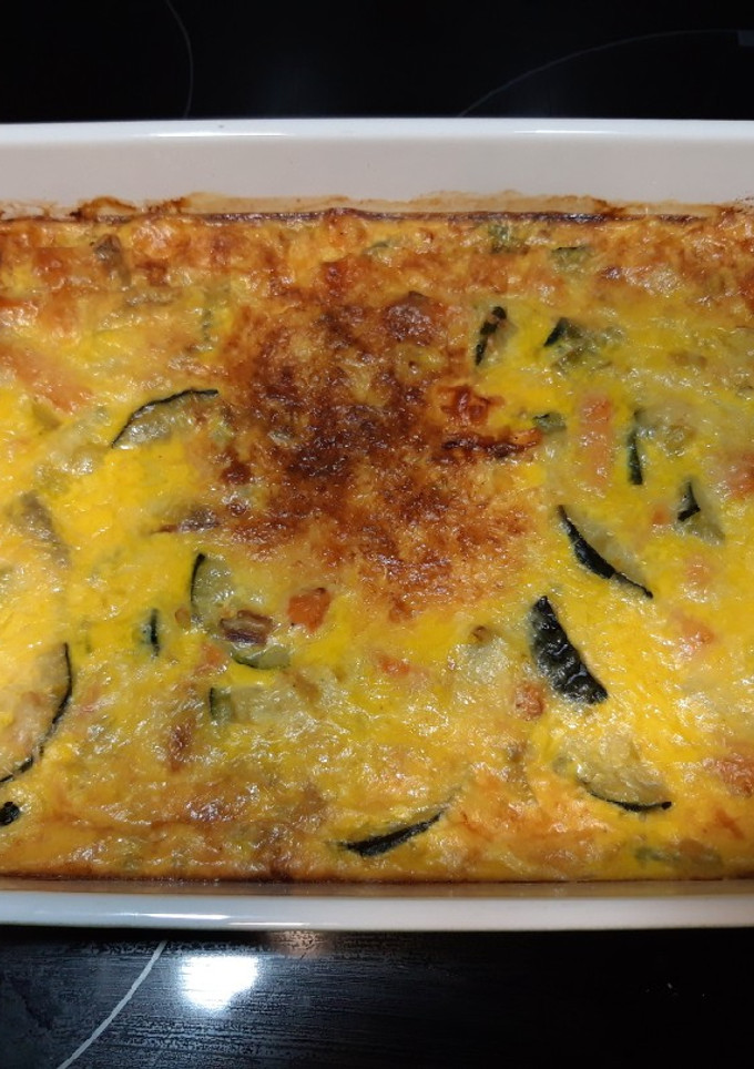 Una foto de Pastel de calabacín y boniato especiado al horno