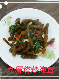 九層塔炒海茸(簡單料理) 的食譜成品照片